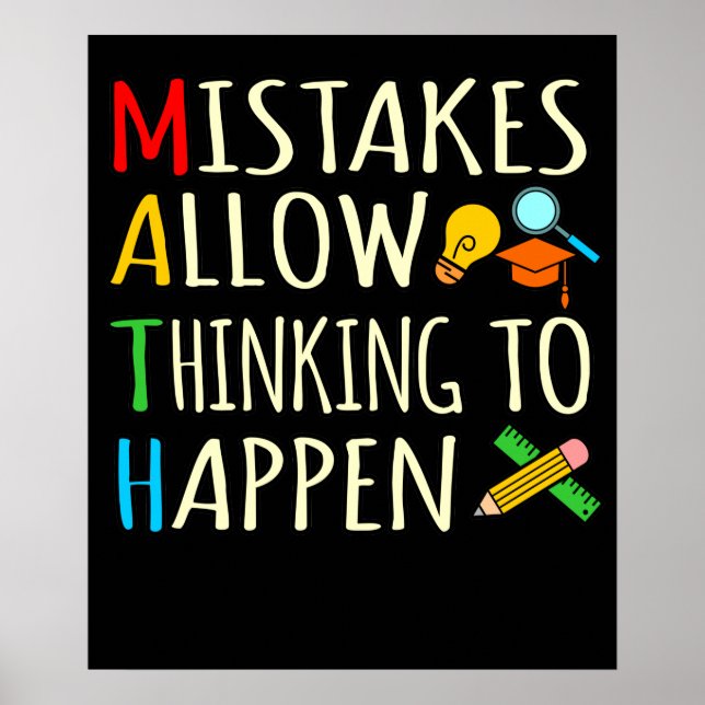 Math Student Mistakes Mathematics Maths Teacher Poster (Framsidan)