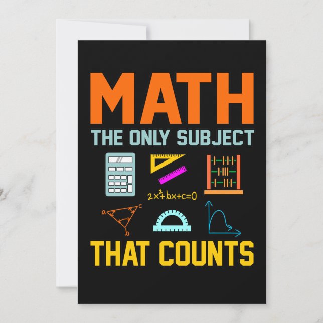 Math Subject Counts Mathematic Maths Teacher Tack Kort (Framsida)