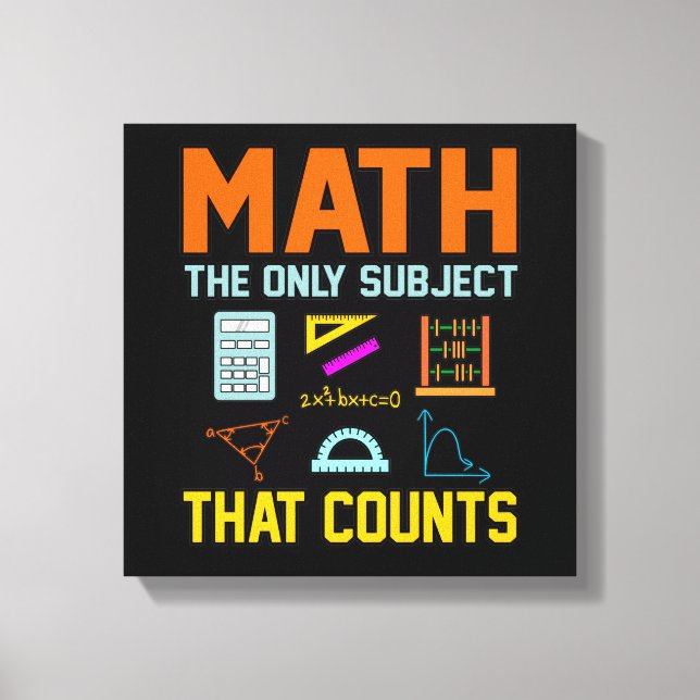 Math Subjekt Counts Mathemtheme Math Teacher Canvastryck (Framsida)