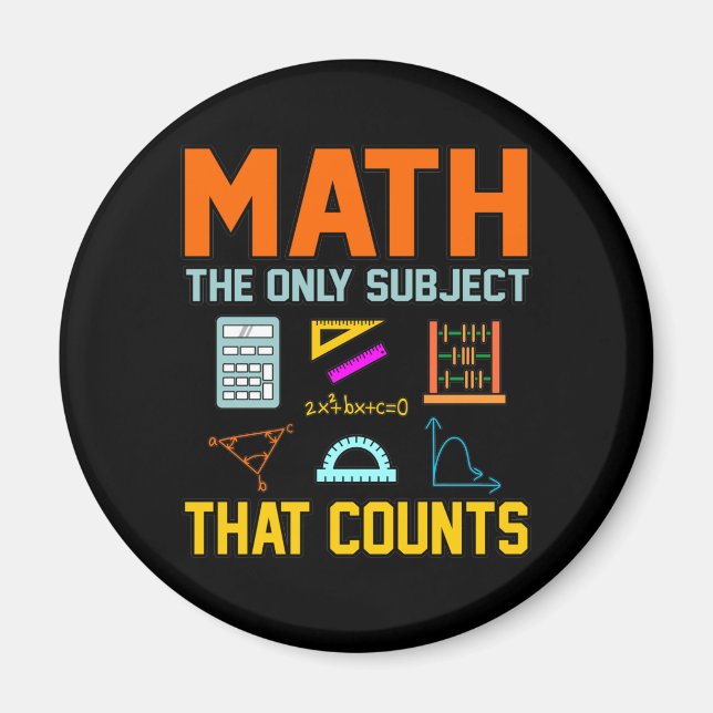 Math Subjekt Counts Mathemtheme Math Teacher Magnet (Framsidan)