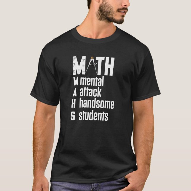 Math Subjekt for Handsome Student Funny Math T Shirt (Framsida)