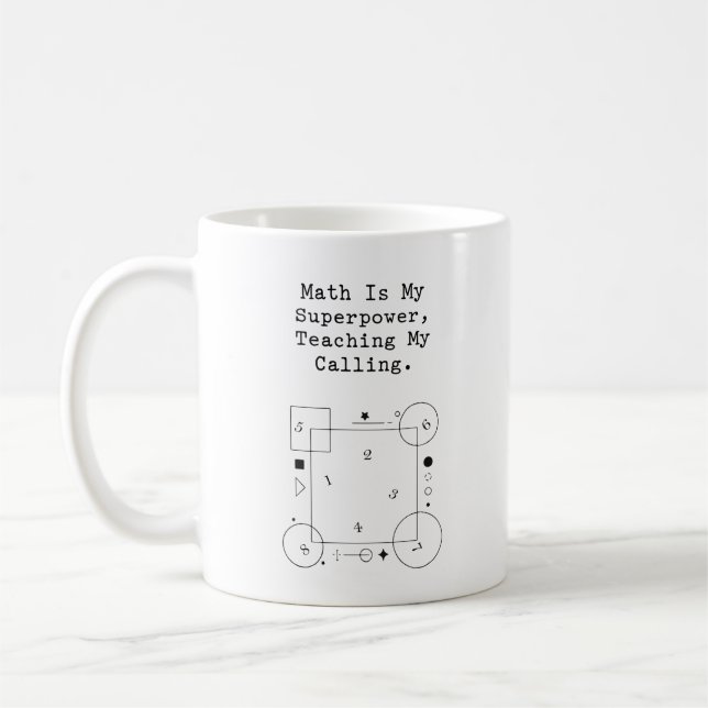 Math Superpower Teacher | Calling & Passion Kaffemugg (Vänster)