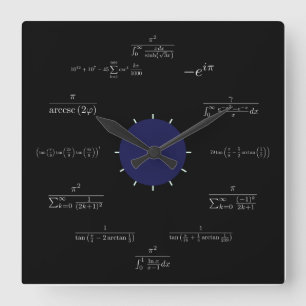 Math (svart) fyrkantig klocka