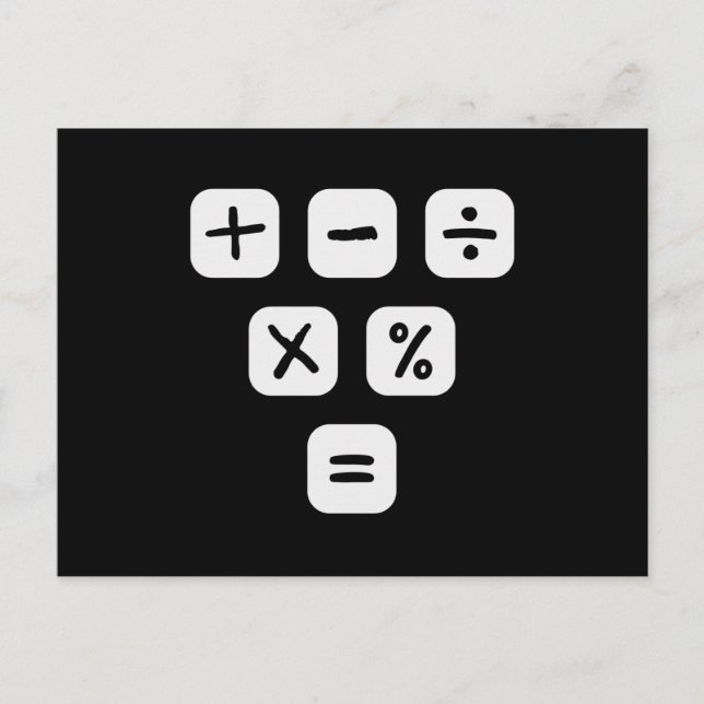Math Symbols mathematical Signs Maths Vykort (Framsida)