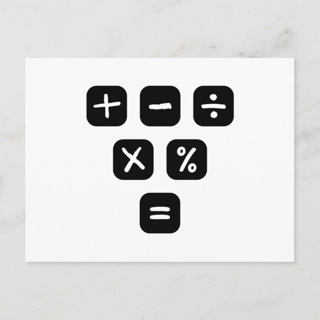 Math Symbols mathematical Signs Vykort (Framsida)