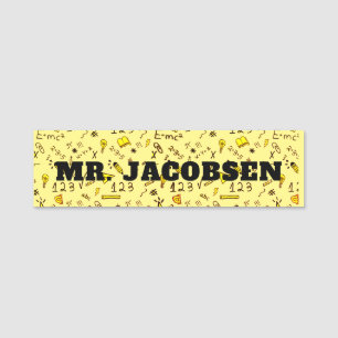 Math Symbols Teacher Namn bricka Namnbricka