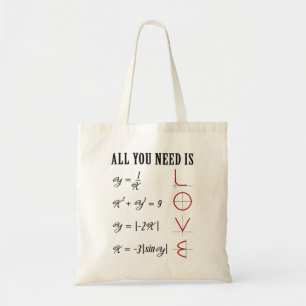 Math T-Shirt Kärlek Funny Math Tröja för lärar Tygkasse