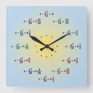 Math tar tid på (AM-PM) Fyrkantig Klocka