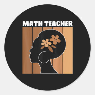 Math Teacher Afro African American Black History M Runt Klistermärke