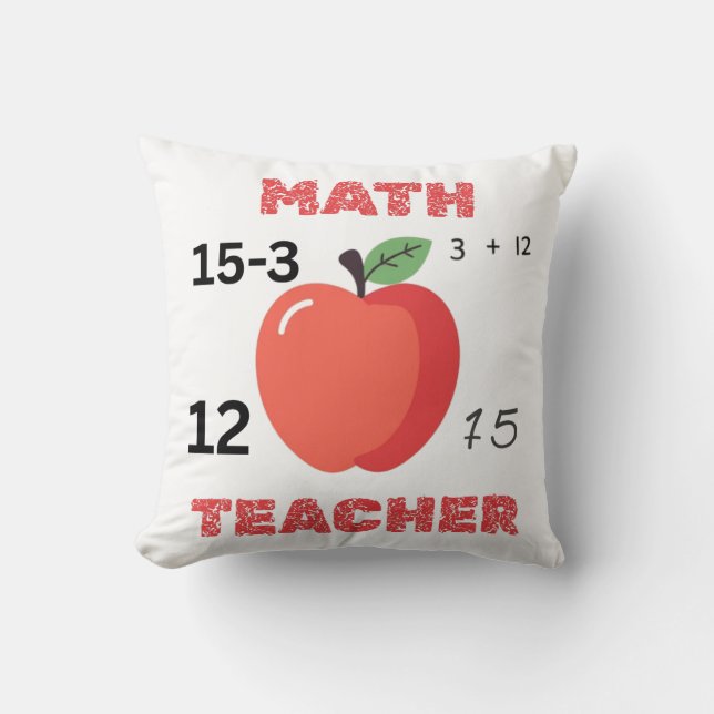 Math teacher apple design funny math teacher shirt kudde (Framsida)