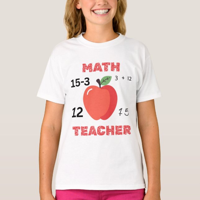 Math teacher apple design funny math teacher shirt t (Framsida)