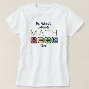 Math Teacher   Aritmetiska symboler för Personlig T Shirt