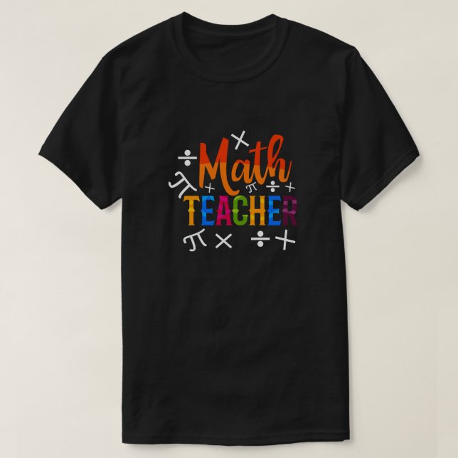 Math Teacher Back to school T Shirt (Design framsida)