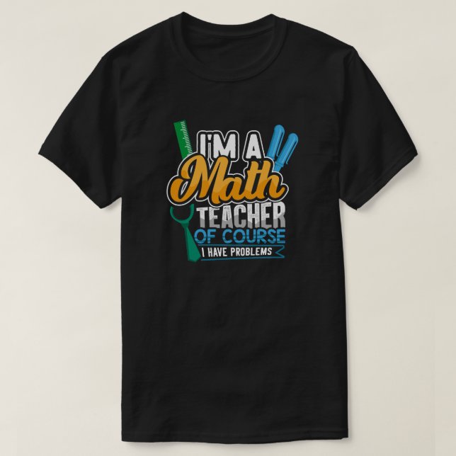 Math Teacher Back to school T Shirt (Design framsida)