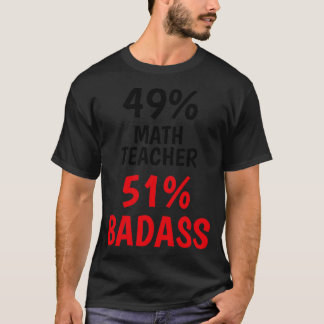 Math Teacher Badass T Shirt