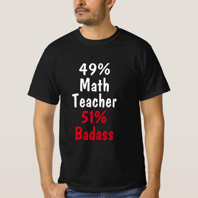 Math Teacher Badass T Shirt (Framsida)