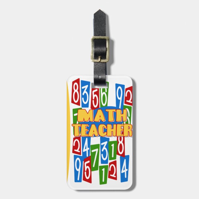 Math Teacher Bagagebricka (Vertikal Framsida)