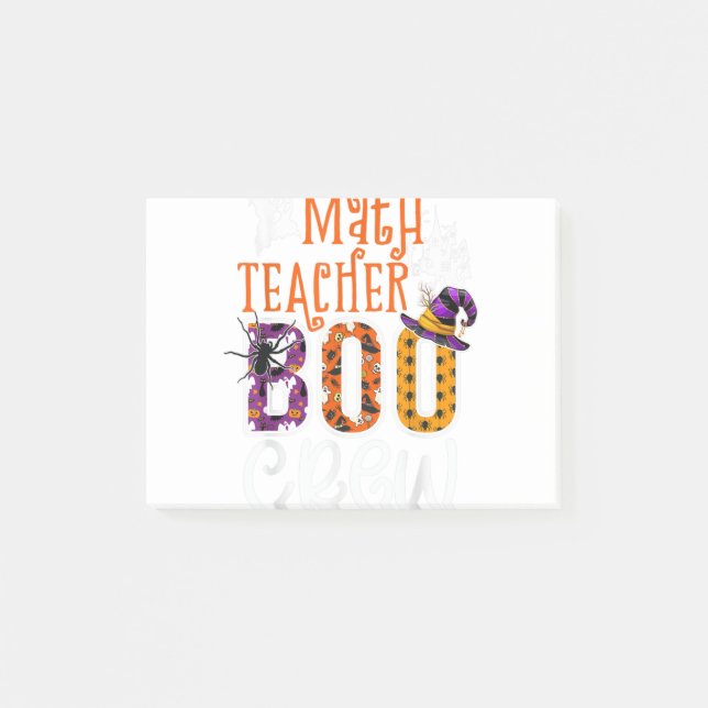 Math Teacher Boo Crew Halloween Costume Math Teach Post-it Block (Framsida)