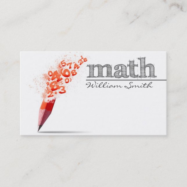 Math Teacher Business card Visitkort (Framsida)