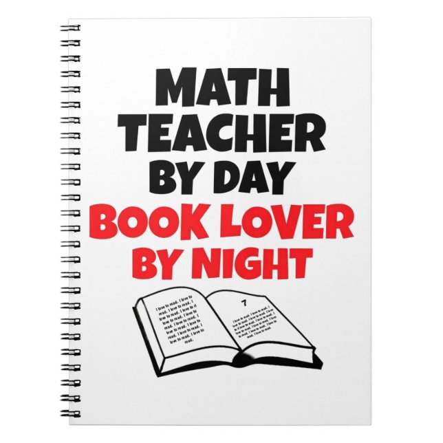 Math Teacher by Day Bok Älskare by Night Anteckningsbok (Framsidan)