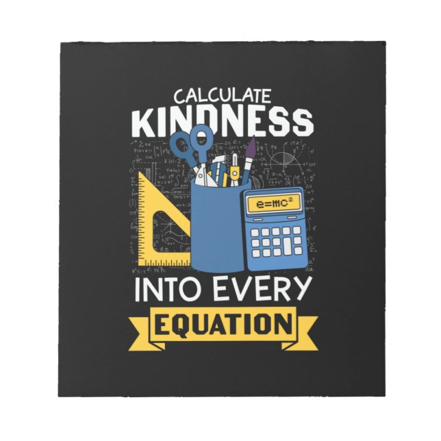 Math Teacher Calculate Kindness Anteckningsblock (Framsida)
