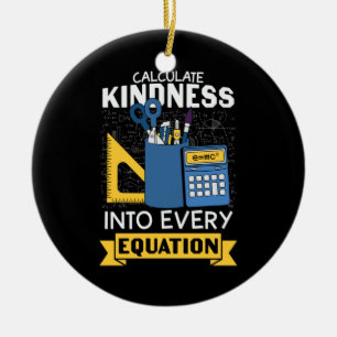 Math Teacher Calculate Kindness Julgransprydnad Keramik
