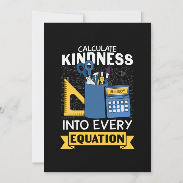 Math Teacher Calculate Kindness Julkort (Framsida)