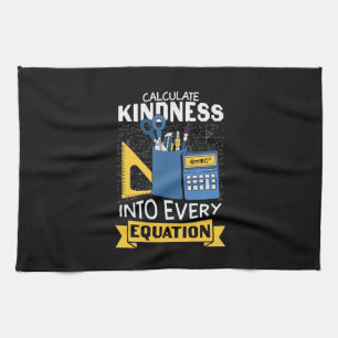 Math Teacher Calculate Kindness Kökshandduk