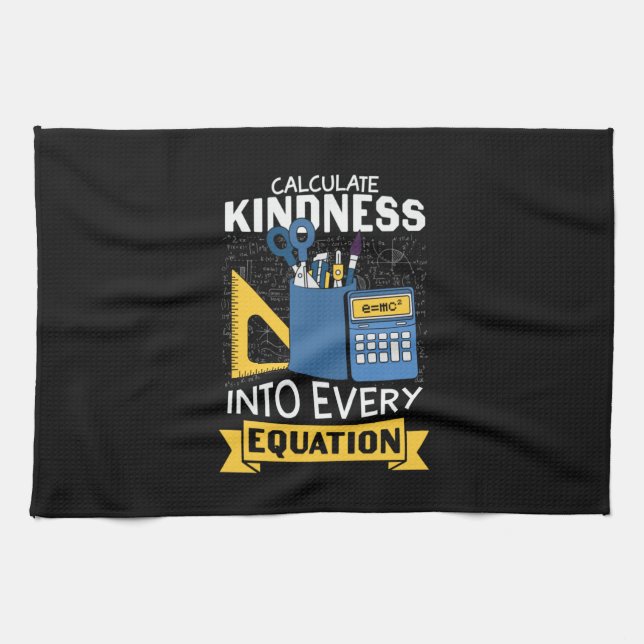 Math Teacher Calculate Kindness Kökshandduk (Horisontell)