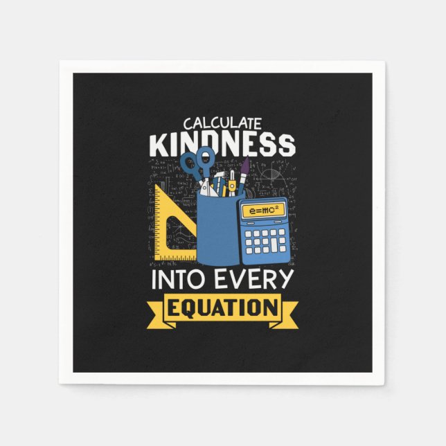 Math Teacher Calculate Kindness Pappersservett (Framsidan)
