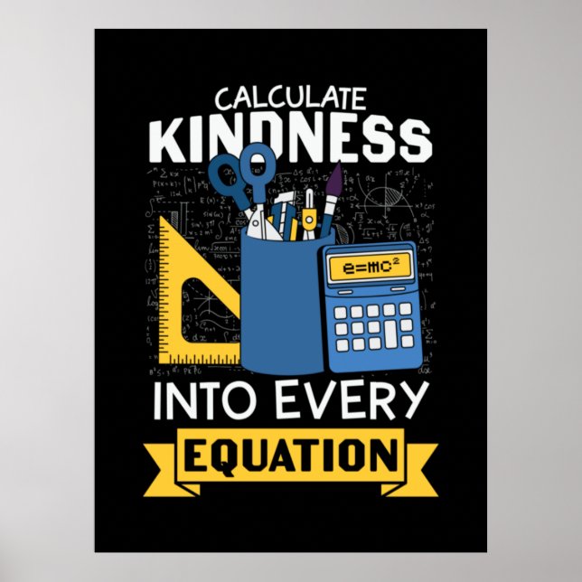 Math Teacher Calculate Kindness Poster (Framsidan)