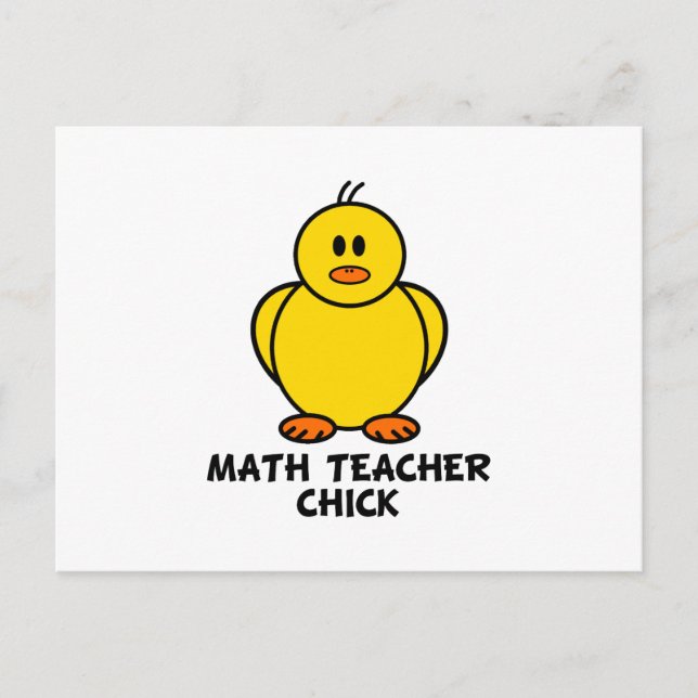 Math Teacher Chick Vykort (Framsida)