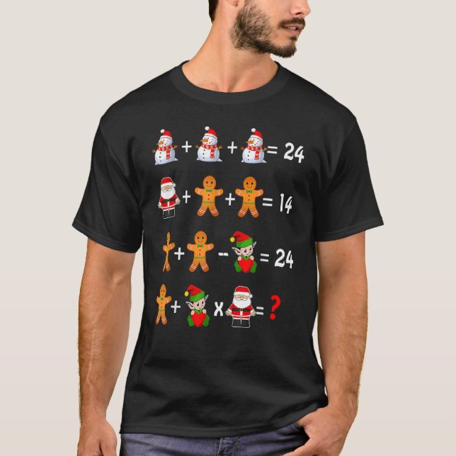 Math Teacher Christmas   Order Of Operations Quiz  T Shirt (Framsida)