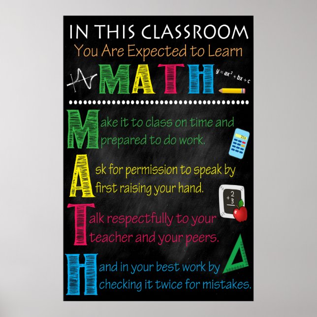 Math Teacher Classroom Printable Poster (Framsidan)