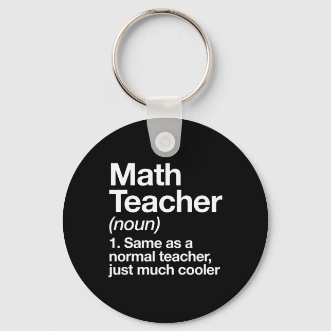 Math Teacher Definition Funny Byck To School First Nyckelring (Framsida)
