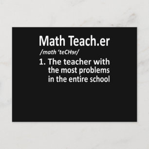 Math Teacher Definition Mathematics Math Student Inbjudan Vykort