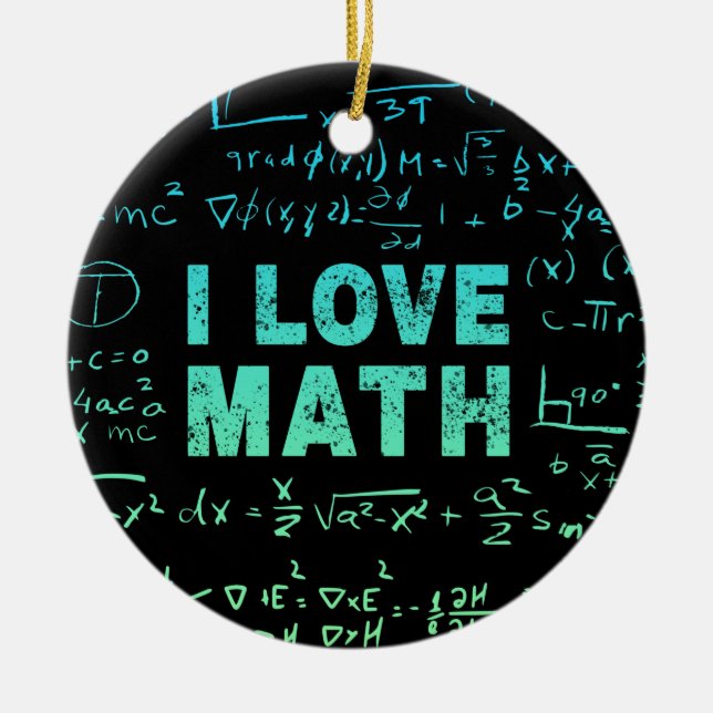 Math Teacher eller matematiker Professor och Stude Julgransprydnad Keramik (Framsidan)