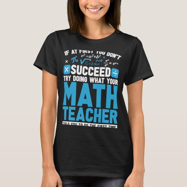 Math Teacher Equation School Educator M T Shirt (Framsida)