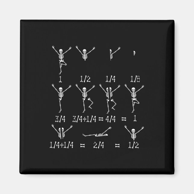 Math Teacher Equation Skeleton Math Studenter Hall Magnet (Framsidan)