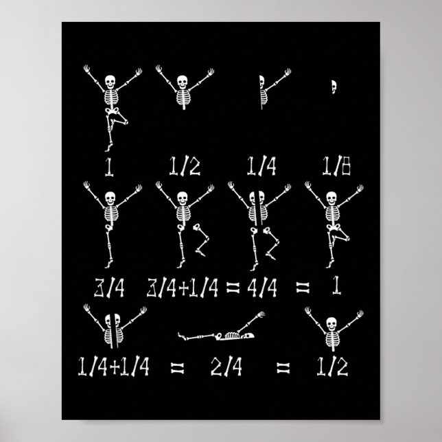 Math Teacher Equation Skeleton Math Studenter Hall Poster (Framsidan)