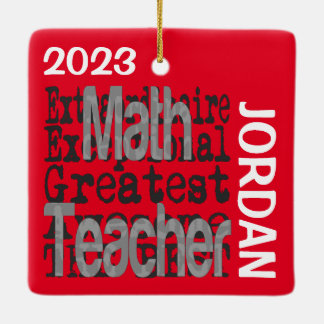 Math Teacher Extraordinaire ANPASSNINGSBAR Julgransprydnad Keramik