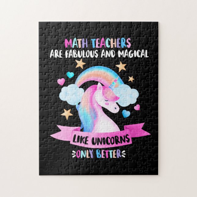 Math Teacher - Fabulous Magic Unicorn Pussel (Vertikal)