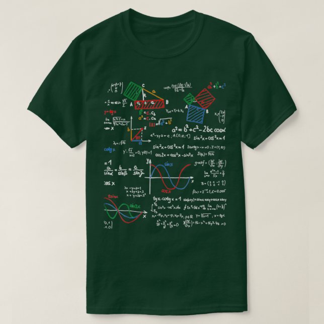 Math Teacher Formulas Cheta Lakan Coola Geek Nerd  T Shirt (Design framsida)