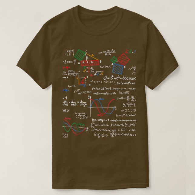 Math Teacher Formulas Cheta Lakan Coola Geek Nerd  T Shirt (Design framsida)