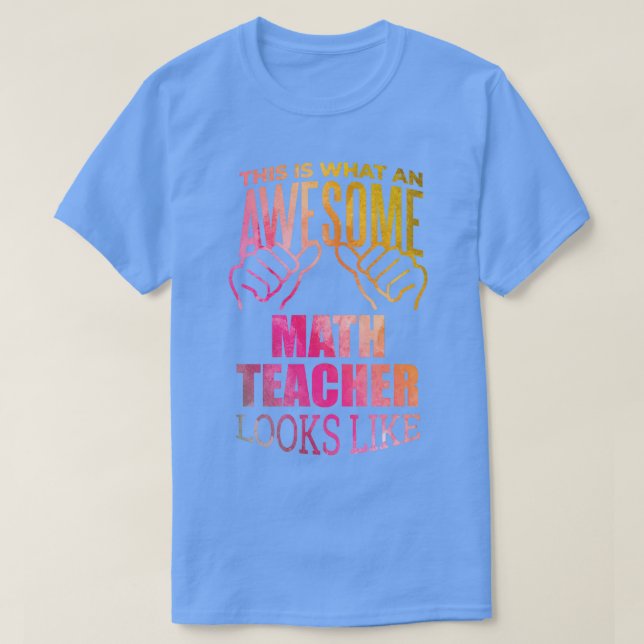 Math Teacher Funny Gift-design i vattenfärg T Shirt (Design framsida)