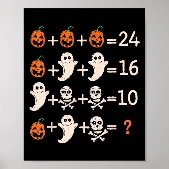 Math Teacher Halloween Algebra Operation Mathemati Poster (Framsidan)