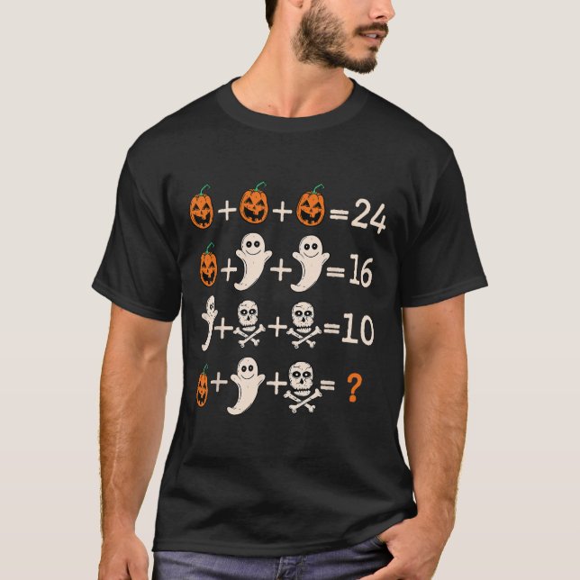 Math Teacher Halloween Algebra Operation Mathemati T Shirt (Framsida)
