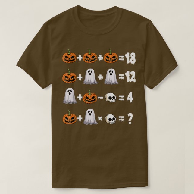 Math Teacher Halloween Jack O Lantern Ghost Math L T Shirt (Design framsida)