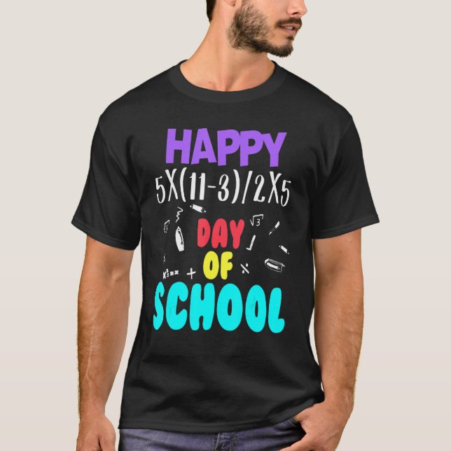 Math Teacher Happy 100th Day of School Equations_1 T Shirt (Framsida)