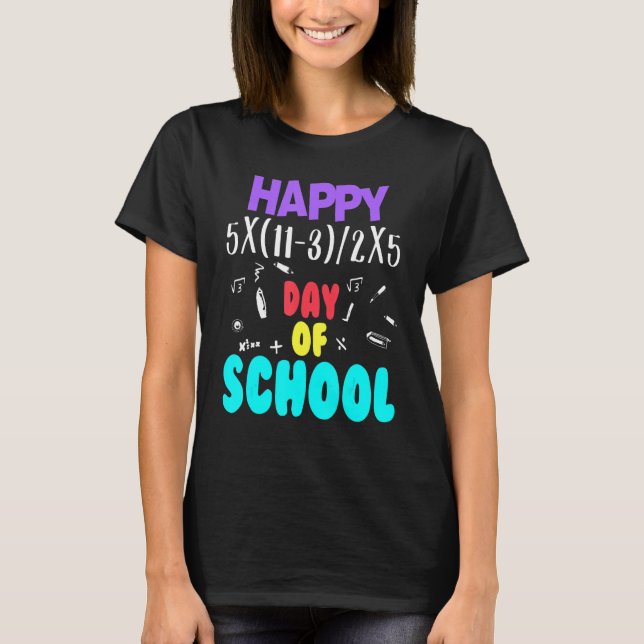 Math Teacher Happy 100th Day of School Equations_1 T Shirt (Framsida)